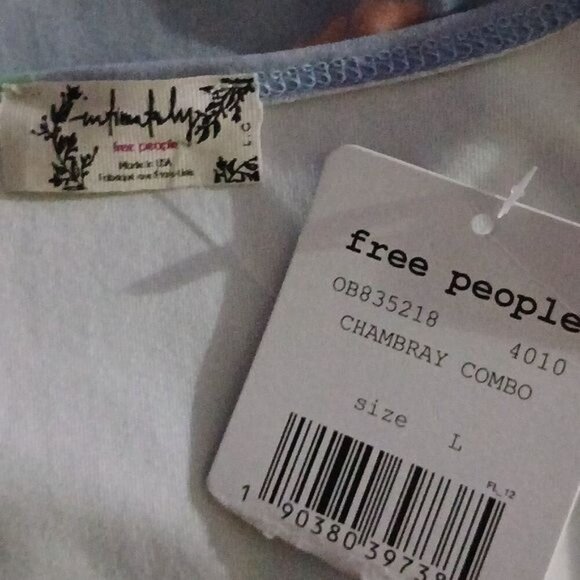 Free People Fair and Square Pastel Blue Floral Bodysuit - Picture 5 of 5